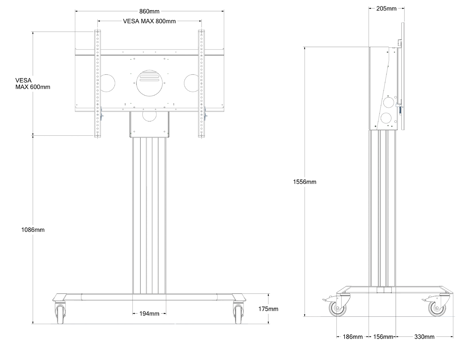 Digitale Tafel Lift-System