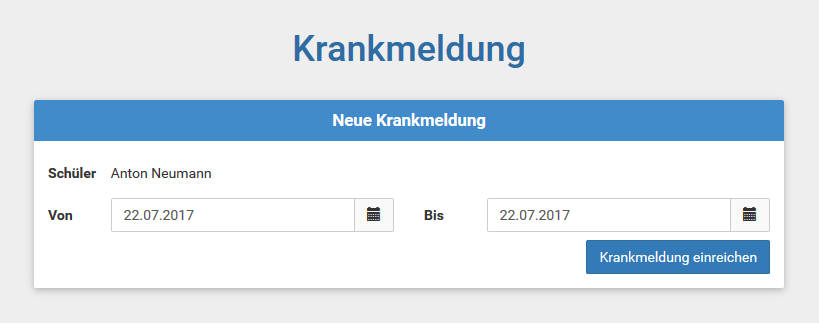 Schulmanager Online: Krankmeldung