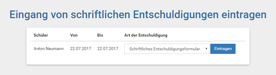 Schulmanager Online: Krankmeldung