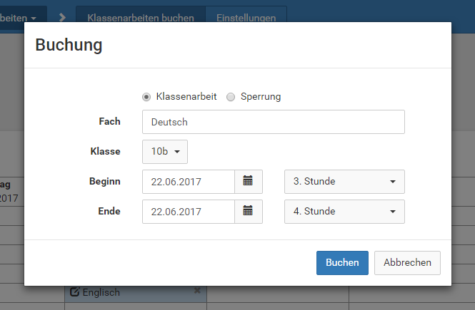 Schulmanager Online: Klassenarbeiten