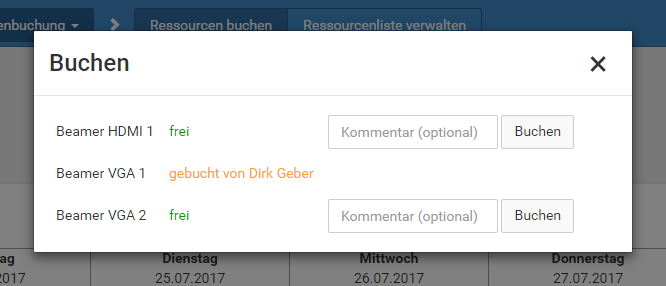 Schulmanager Online: Ressourcenbuchung