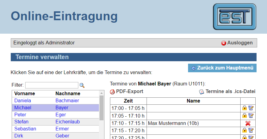 Schulmanager Online: Elternsprechtag Online