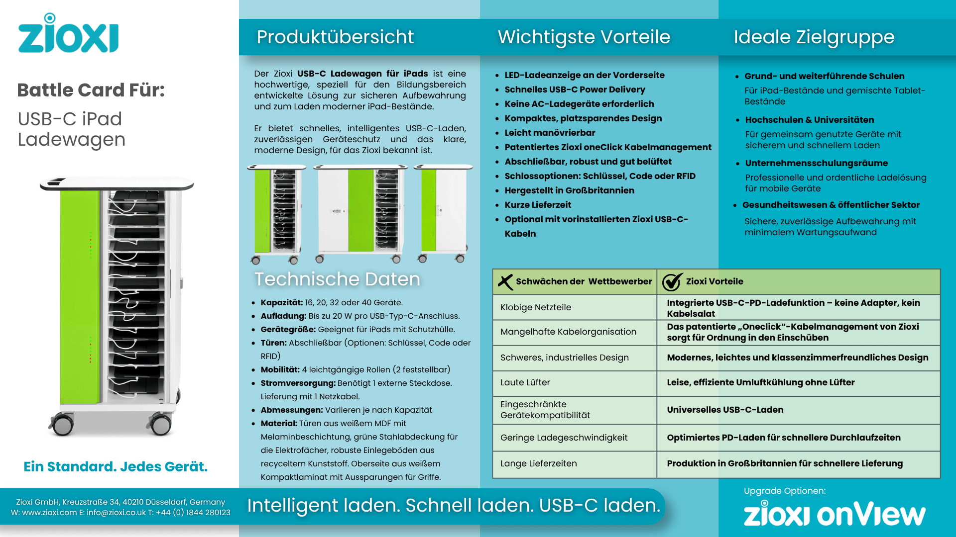 ZIOXI iPad und Pencil Ladewagen USB-C