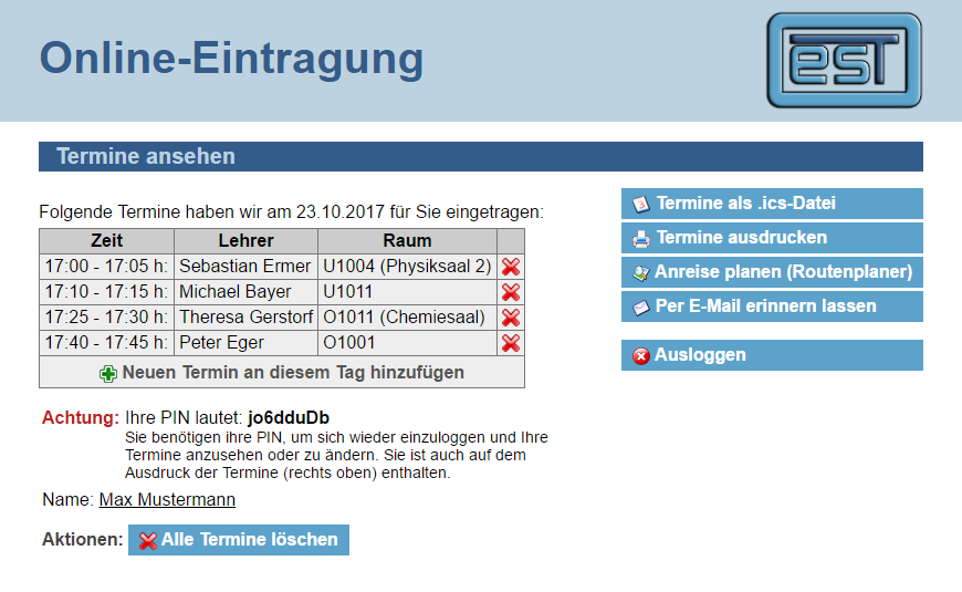 Schulmanager Online: Elternsprechtag Online