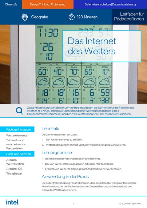 Intel SFI Erlebnispaket Das Internet des Wetters