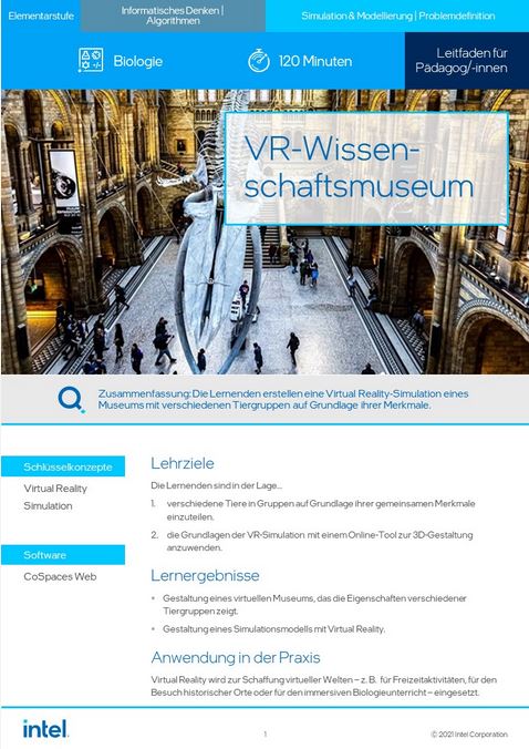 Intel SFI Erlebnispaket VR-Wissenschaftsmuseum