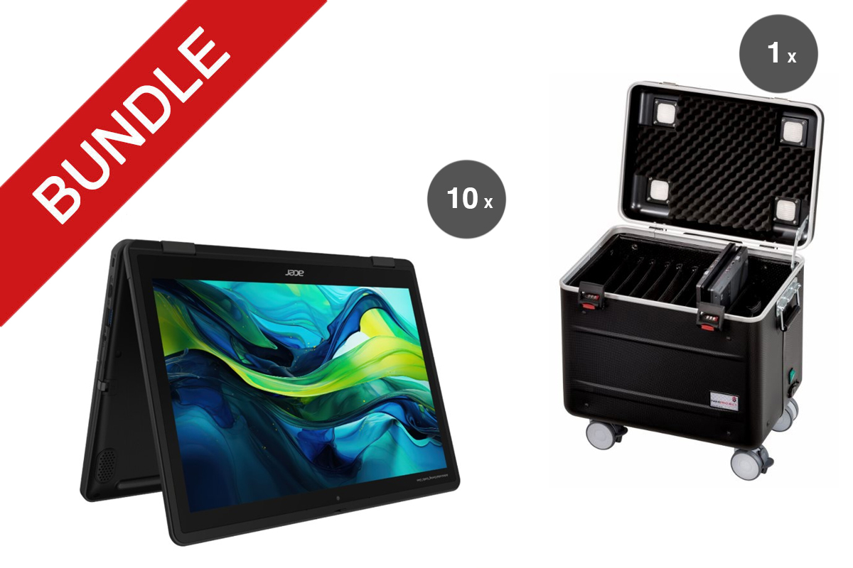 PARAT Tabletkoffer inkl. Acer TravelMate Spin B3 - 10er Klassensatz