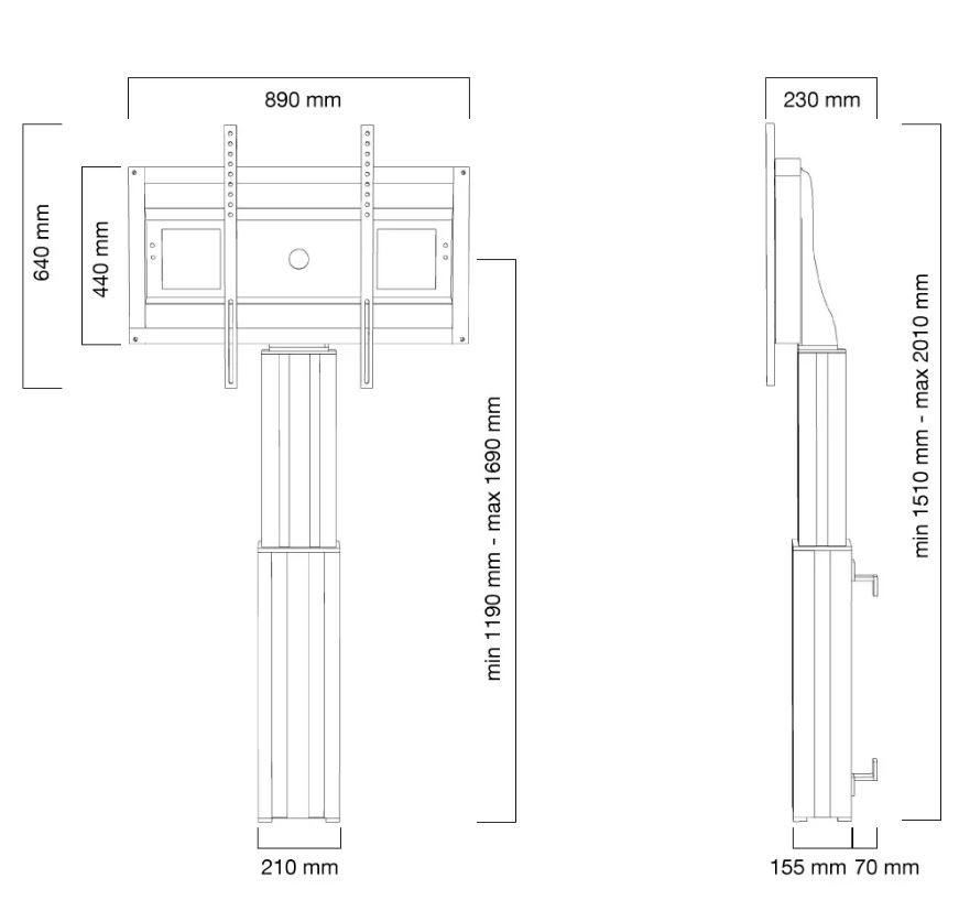 Neomounts PLASMA-W2500SILVER - motorisierte Wandhalterung