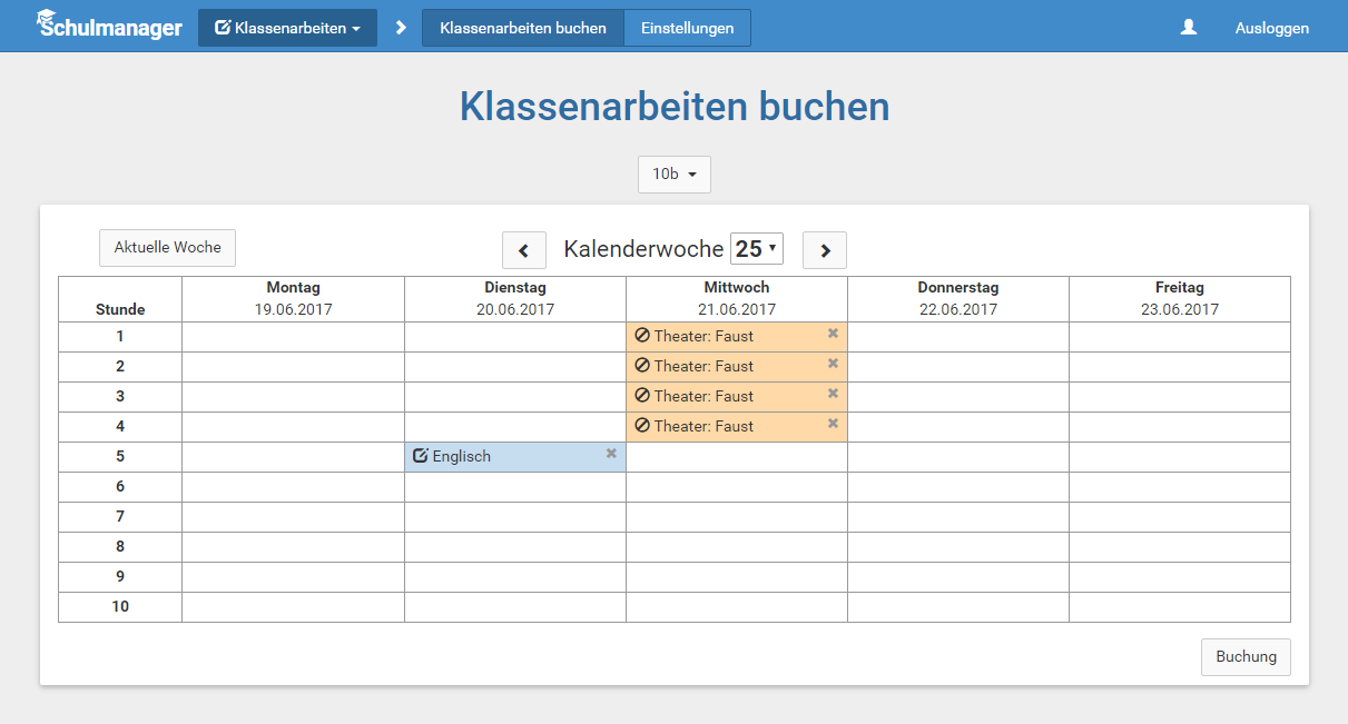 Schulmanager Online: Klassenarbeiten