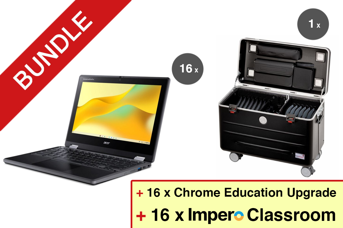 PARAT Tabletkoffer + Acer Chromebook, Google Chrome Edu, Impero Class. - 16er Klassensatz