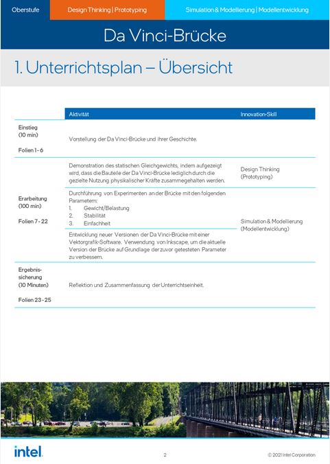 Intel SFI Erlebnispaket DaVinci Brücke