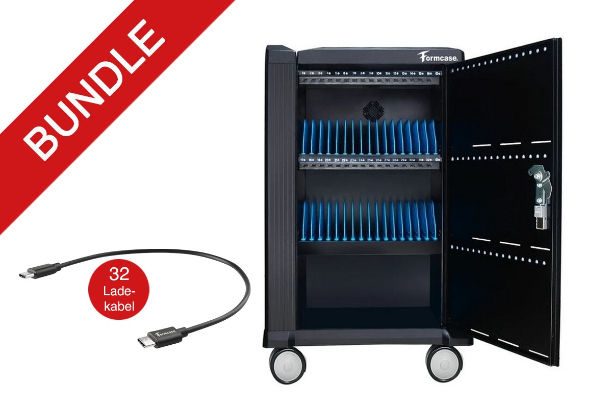 TransformerCart T32 Ladewagen + 32x USB-C on USB-C Ladekabel