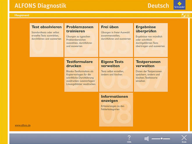 Alfons Diagnostikprogramm Deutsch