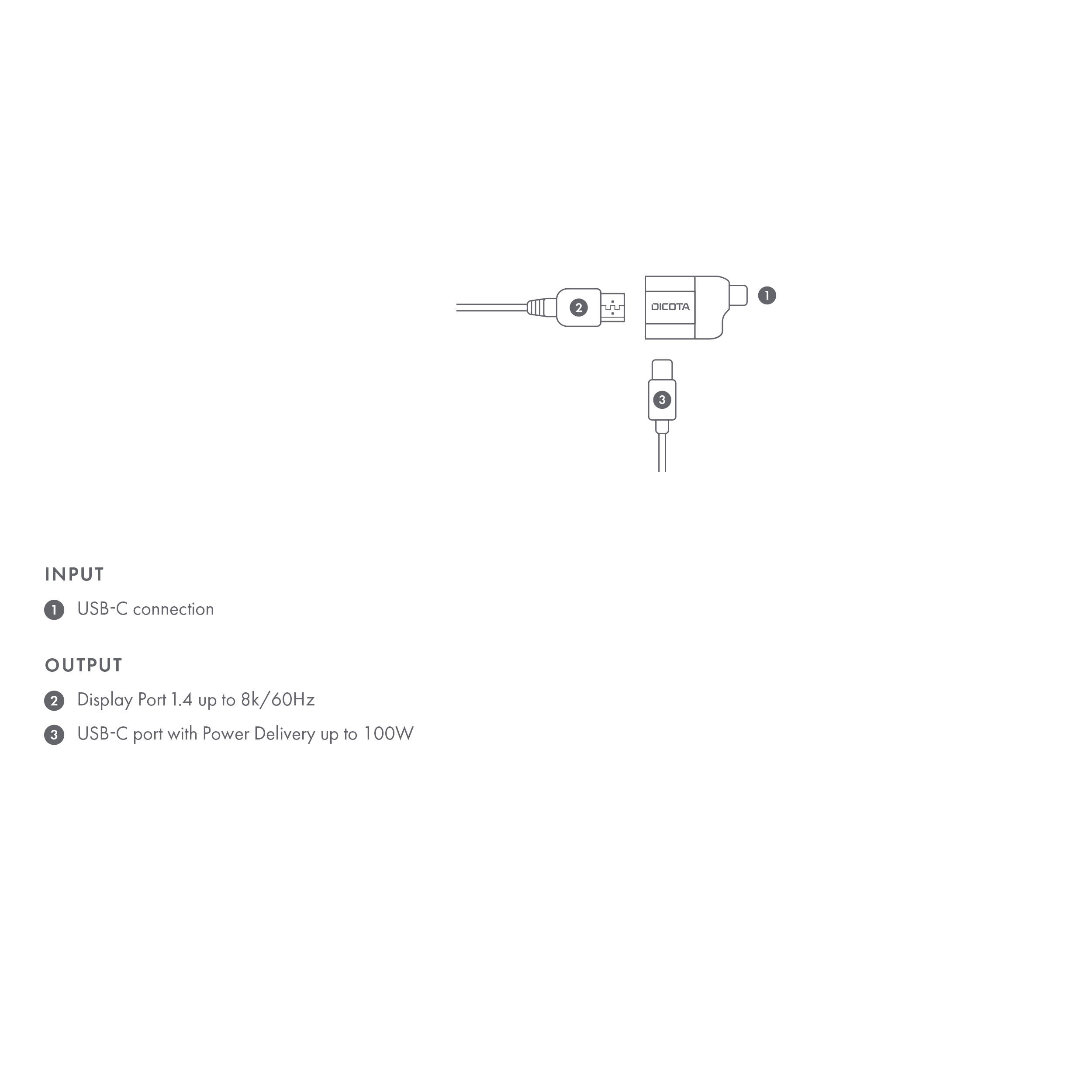 DICOTA USB-C zu Display Port Adapter