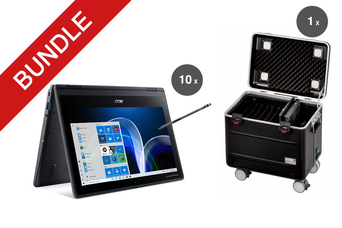 PARAT Tabletkoffer inkl. Acer TravelMate Spin B3 - 10er Klassensatz