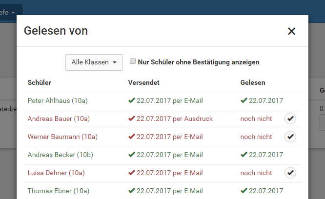 Schulmanager Online: Elternbriefe